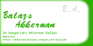 balazs akkerman business card