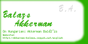 balazs akkerman business card